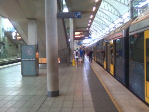 Olympic Park platform 3 Lidcombe sprint service arrived Olympic Park Platform 3 Lidcombe service