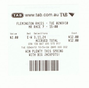 Melbourne Cup 2010 TAB Victor P Taffa Picks