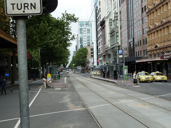 Flinders Street & Elizabeth Street Raised Side Super Stop Melbourne's Wide Boulevardes